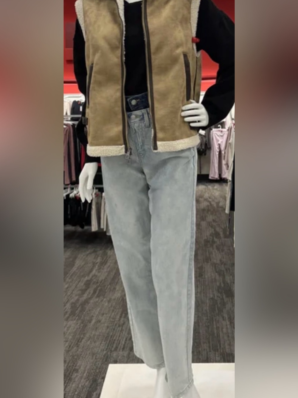 👗Wild Fable Double-Waist Two-Tone Light Wash Denim Jeans